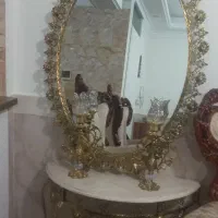 آینه شمعدان ومیز تلفن برنز