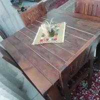 میز ناهارخوری چهار نفره چوب قدیمی|میز و صندلی غذاخوری|تهران, علی‌آباد|دیوار