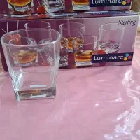 ۲ دست نیم لیوان استرلینگ لومینارک فرانسه با جعبه