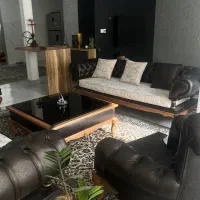 مبل چسترکاملا سالم چوب گردوچرم بوفالو مناسب جهیزیه