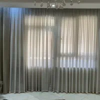 پرده سفید ساده عرض ۴ متر