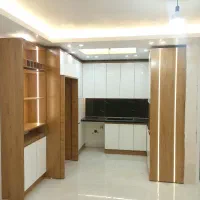 آشپرخانه کابینت سوپرمات درجه یک سفید طرح چوب