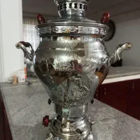سماور گازی خیلی کم کار کرده به همراه قوری چینی