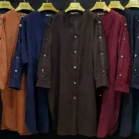 مانتو پاییزه مخمل کبریتی ریز تا سایز 54