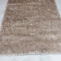 فرش شگی نسکافه ای پرزبلند سه بعدی