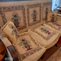 مبل ۹ نفره استیل چوب و برنز