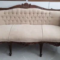 مبلمان ۹ نفره چوب گردو با میز وسط ،مبل ونیزی