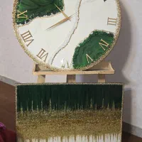 ساعت رزینی  و ظروف و تابلوه ماه فروش تکی و عمده|ساعت دیواری و تزئینی|تهران, خزانه|دیوار