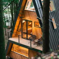 کلبه چوبی ویلای سوئیسی اسکاتلندی الاچیق کلبه درختی