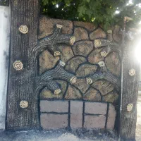 طرح چوب آبنما آلاچیق طرح سنگ همراه با رنگ امیزی|خدمات پیشه و مهارت|کازرون, |دیوار