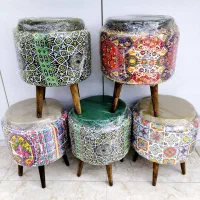 پاف مراکشی گرد چهارپایه چوبی|صندلی و نیمکت|سیرجان, |دیوار