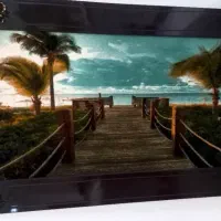 تابلوفرش منظره ساحلی با قاب مشکی سلطنتی