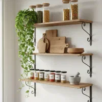 ۳ عدد شلف چوبی|کتابخانه، شلف، قفسه‌های دیواری|کوهدشت, |دیوار