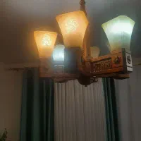 لوستر۶شعله چوبی بسیارشکیل وزیبا|لوستر و چراغ آویز|تهران, شمیراننو|دیوار