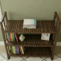 جا کفشی و قفسه کتاب چوبی