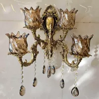 لوستر دیوارکوب برنجی کنارسالنی