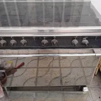 فرگازپنج شعله بدنه و صفحه استیل و پایه شعله گازچدن