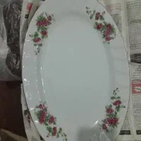 ۳عدد دیس بیضی چینی گل سرخ از برند چینی زرین