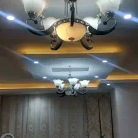 لوستر ۵ شعله چوب و فلز