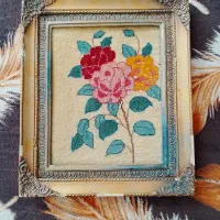 تابلوفرش دست بافت طرح گل