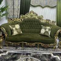 فروش مبل ۷ نفره  سلطنتی نو ورق طلا