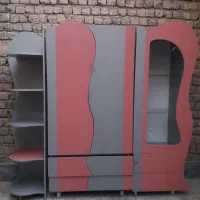 کمد سه تیکه طوسی صورتی