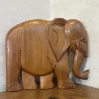 مجسمه فیل دیوارکوب کاملا چوب