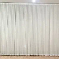 پرده حریر در حد نو با پشت پرده