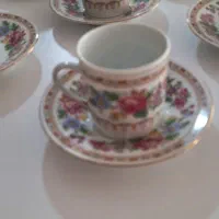 سرویس قهوه خوری گل ترمه قدیمی|ظروف سرو و پذیرایی|شیراز, سینما سعدی|دیوار