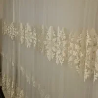 پرده سفید رنگ تور گیپور