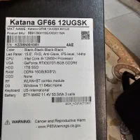 فروش لب تاپ MSI مدل katana GF66 12UGSK در حد نو