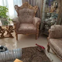 مبلمان استیل 9 نفره با دو عسلی و یک جلو مبلی|مبلمان خانگی و میز عسلی|تهران, نازی‌آباد|دیوار