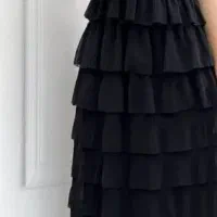 دامن پله ای حریر مشکی