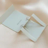 گوشواره نقره نگین زیرکنیا مدل سفید|بدلیجات|اصفهان, نقش جهان|دیوار