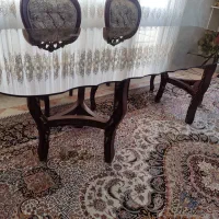میز۸ نفره با شیشه ۱۰ میل