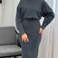 مانتو بافت بلند دو تیکه