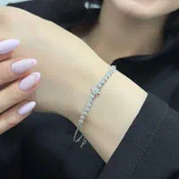 دستبند نقره آب طلا جواهری مینیمال کد00741 بی نهایت|بدلیجات|تبریز, |دیوار