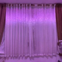 پرده سفید پتینه ای در حد نو