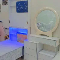 تخت ۱ نفره چراغدار پارچه ای جلو پارچه|تخت و سرویس خواب|رامهرمز, |دیوار