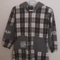 هودی چهارخانه دخترانه زیپ دار تمیز و سالم