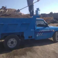 حمل نخاله با ماشین نیسان کمپرسی کارگر و خاکبرداری