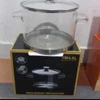 دیگ شیشه ای  کف استیل خارجی