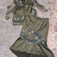 بلوز دامن مجلسی دست دوز با طراحی منحصر به فرد