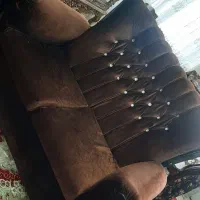 مبل ۹ نفره پارچه های سالم. رنگ زرشکی