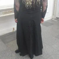 پیراهن مجلسی  گیپور با ساتن آمریکایی