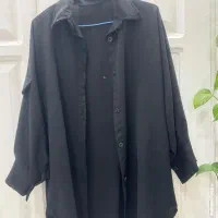 مانتو ابرو بادی مشکی کراپ و شلوار