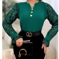 لباس زنانه رنگ سبز مشکلی