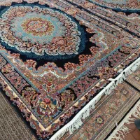 یک جفت فرش ۶ متری۷۰۰ شانه در حد نو،زمینه سرمه ای|فرش|اردبیل, |دیوار