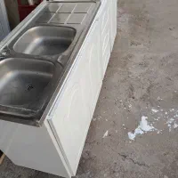 کابینت فلزی با سینگ دو لکن|آبچکان و نظمدهنده ظروف|ماسال, |دیوار