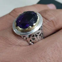 انگشتر نقره آماتیس طبیعی کار دست